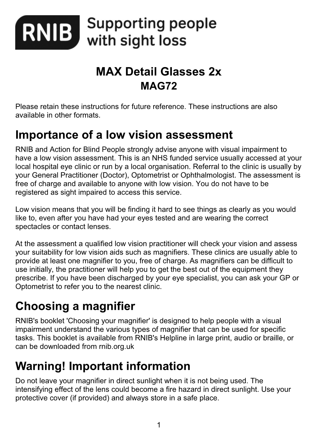 Importance of a Low Vision Assessment