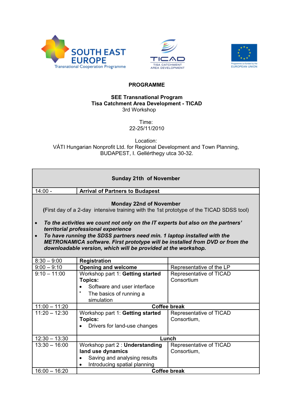 Tisa Catchment Area Development - TICAD