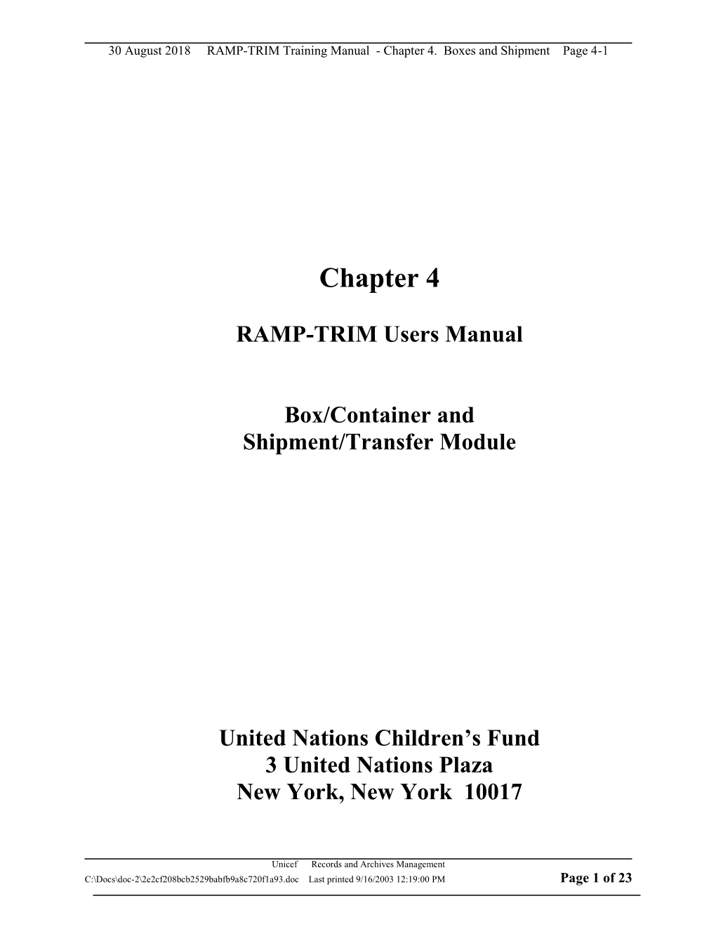 RAMP-TRIM Users Manual