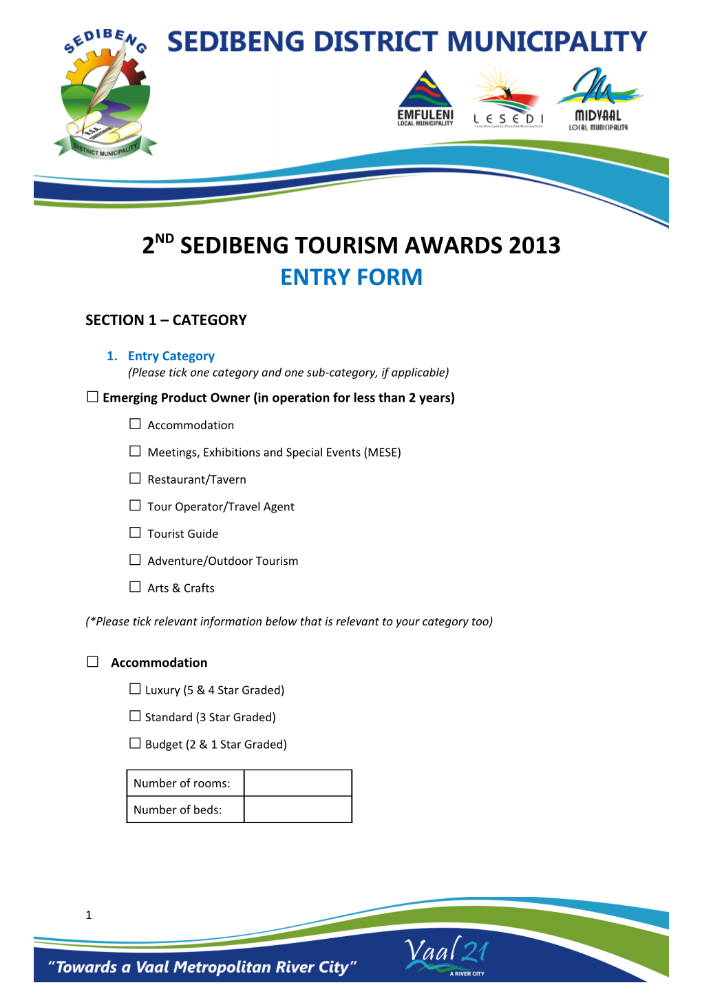 2Nd Sedibeng Tourism Awards 2013