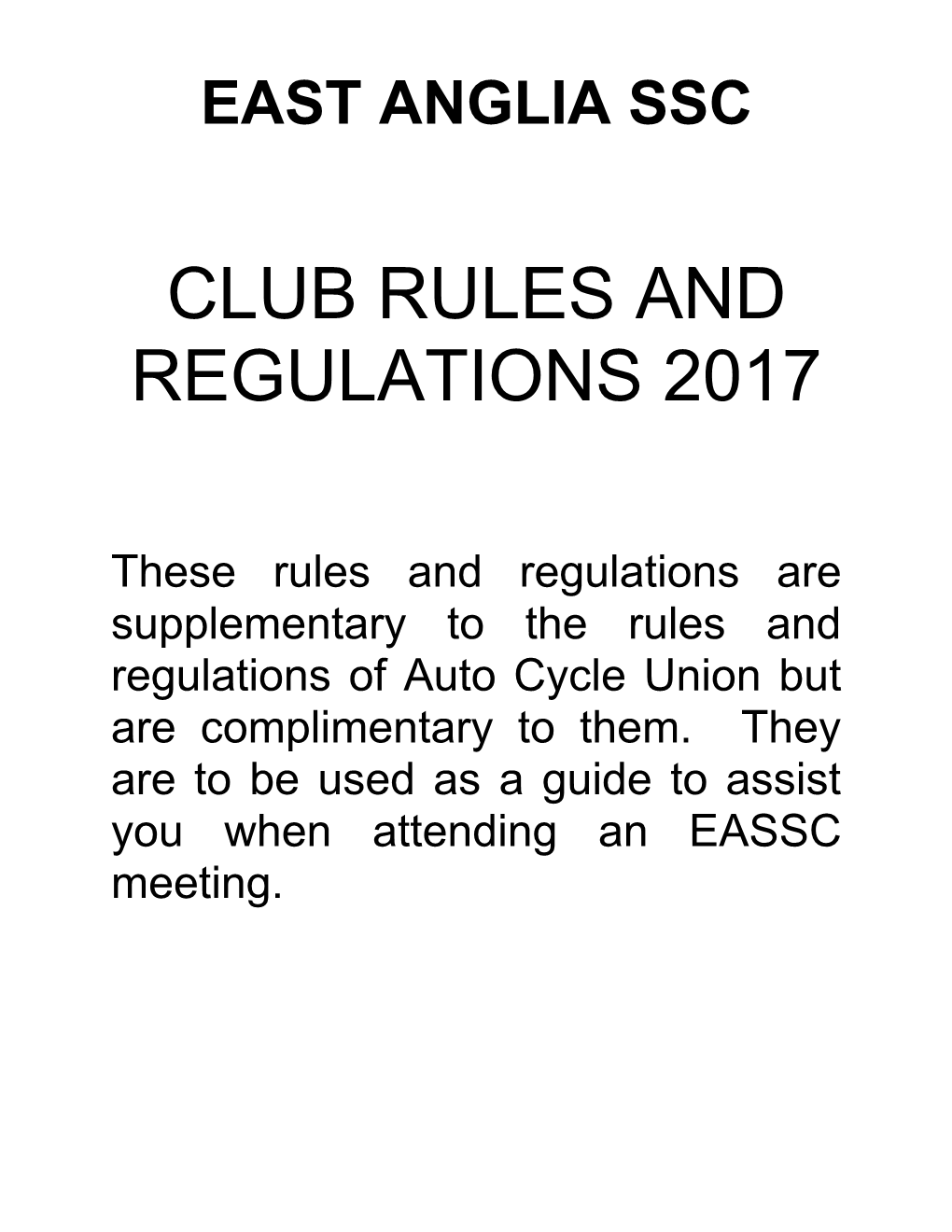Club Rules and Regulations 2017