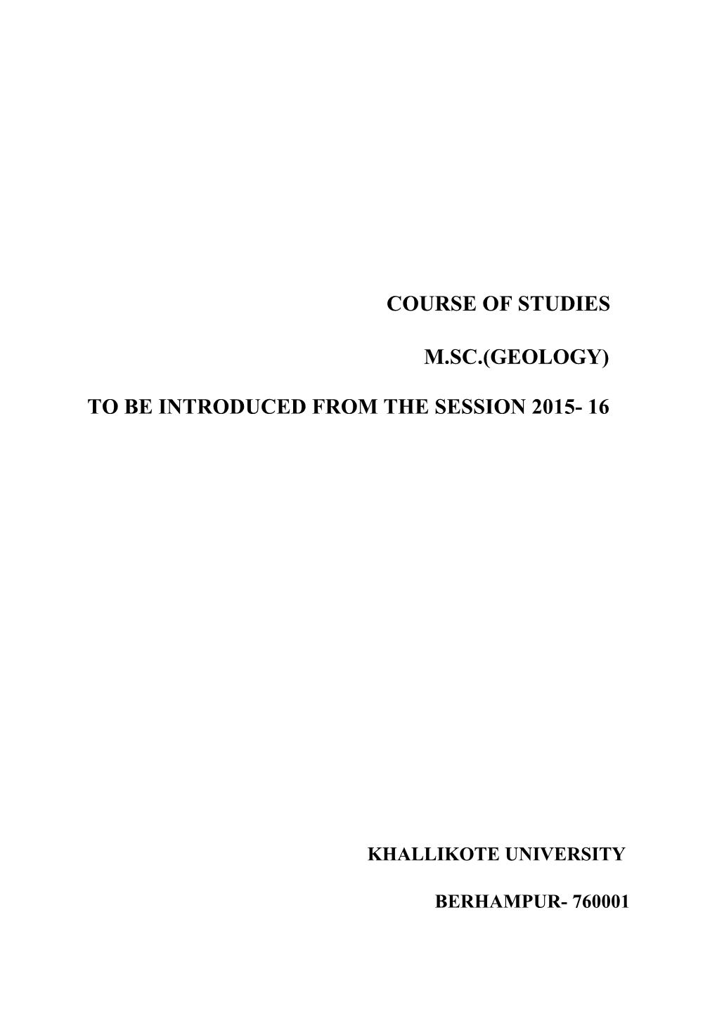 To Be Introduced from the Session 2015- 16