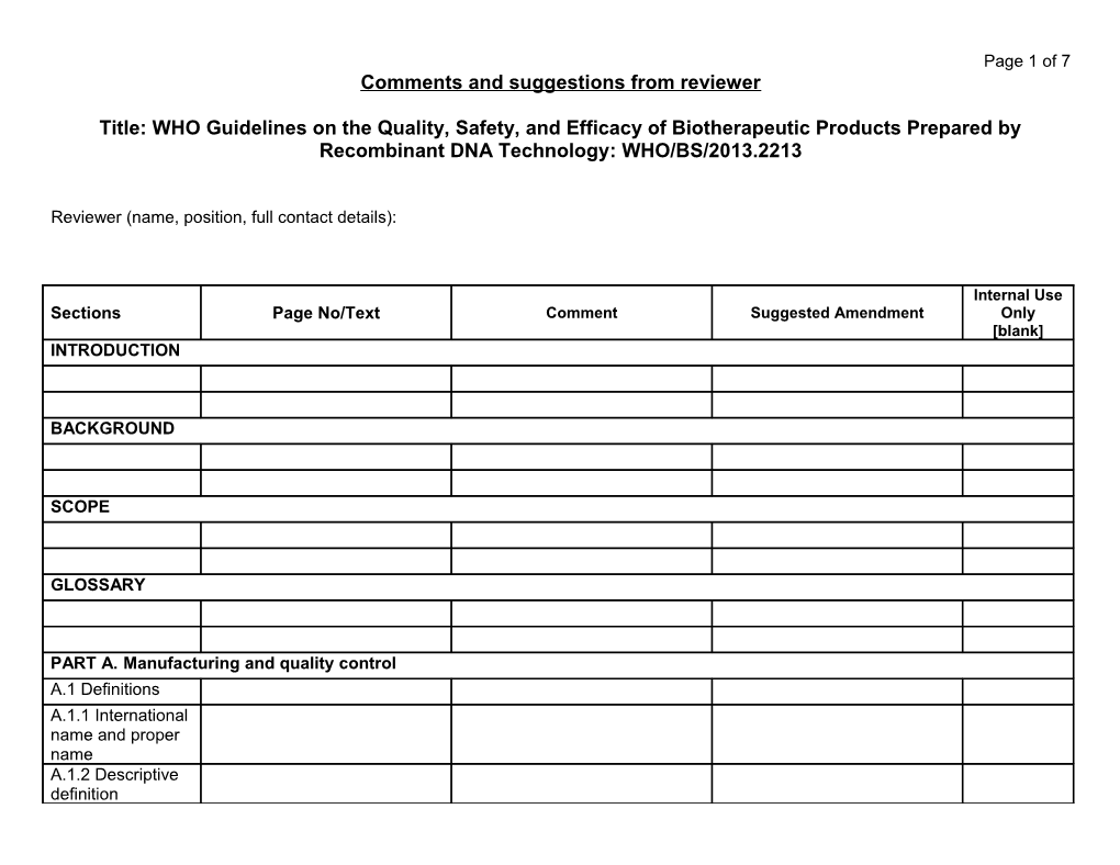 Comments and Suggestions from Reviewer