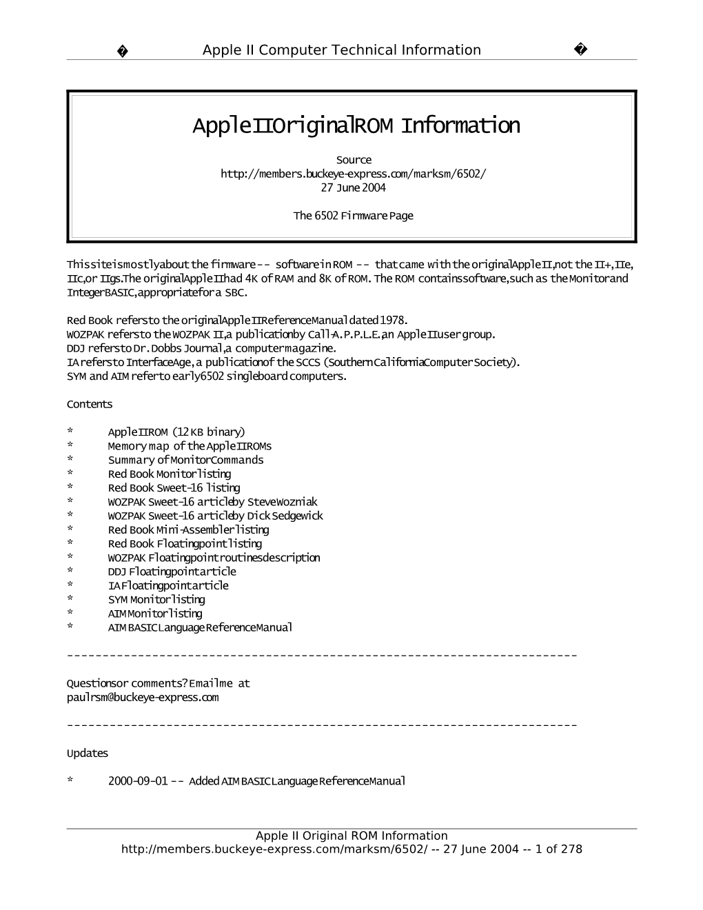 The 6502 Firmware Page