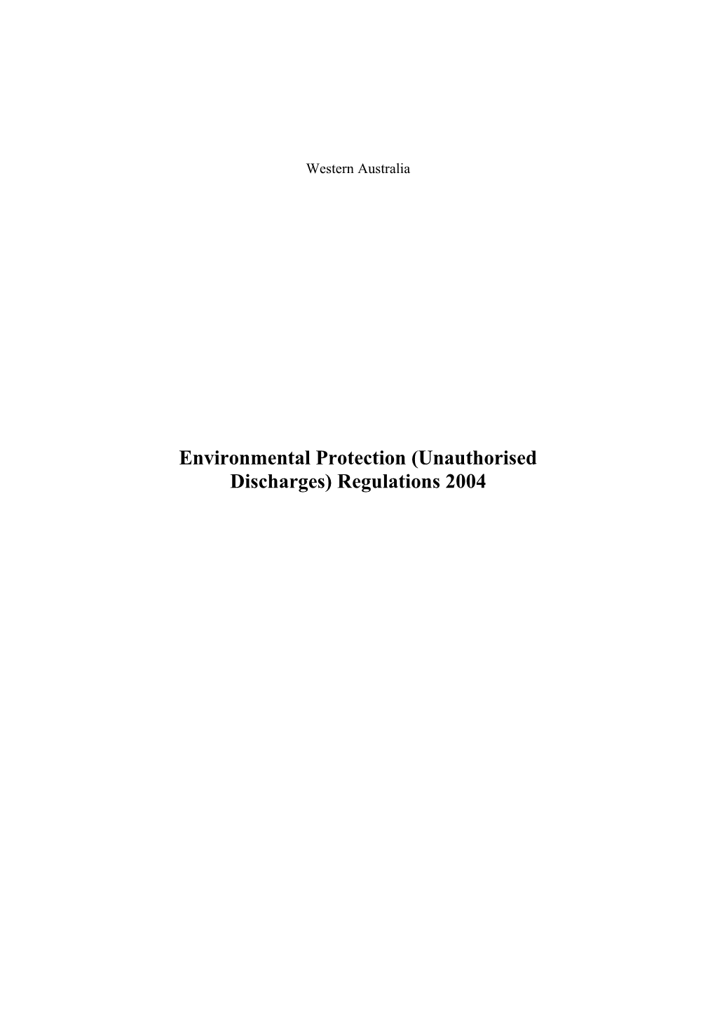 Environmental Protection (Unauthorised Discharges) Regulations 2004 - 00-A0-05