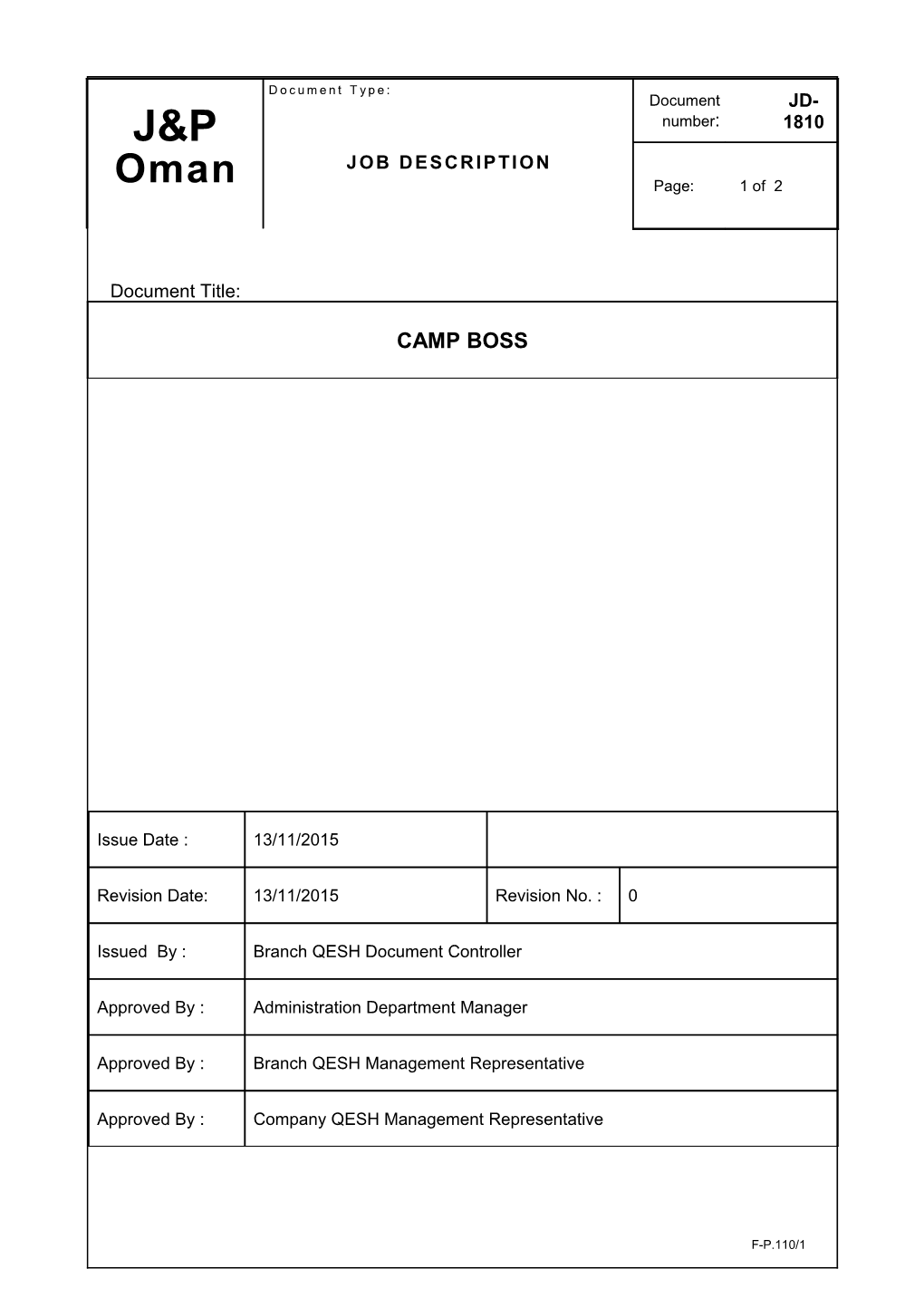 Controlled Documet Format