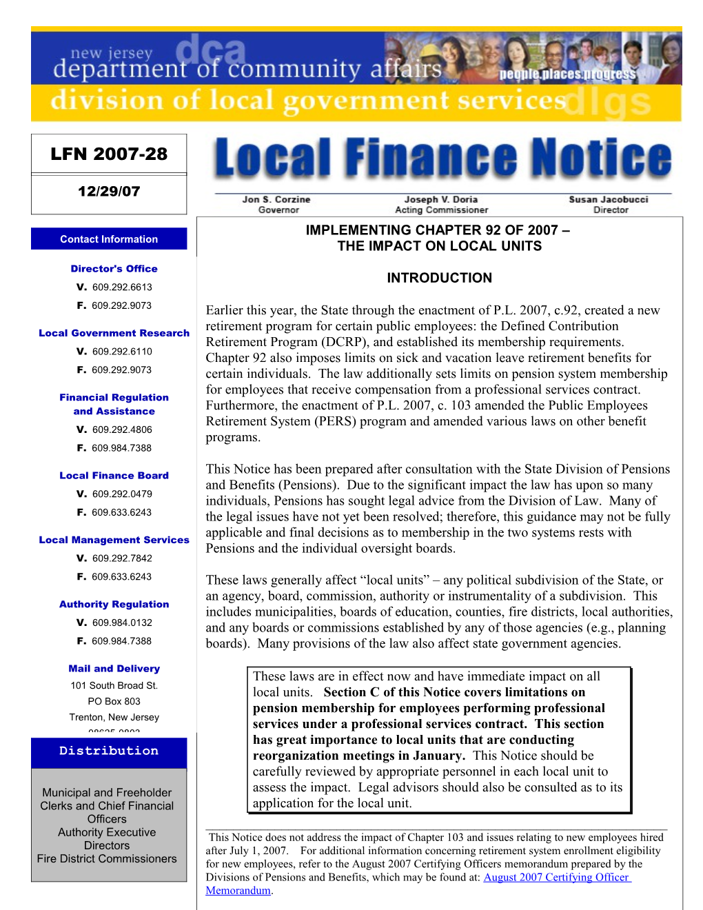 Local Finance Notice 2007-28 December 29, 2007 Page 6