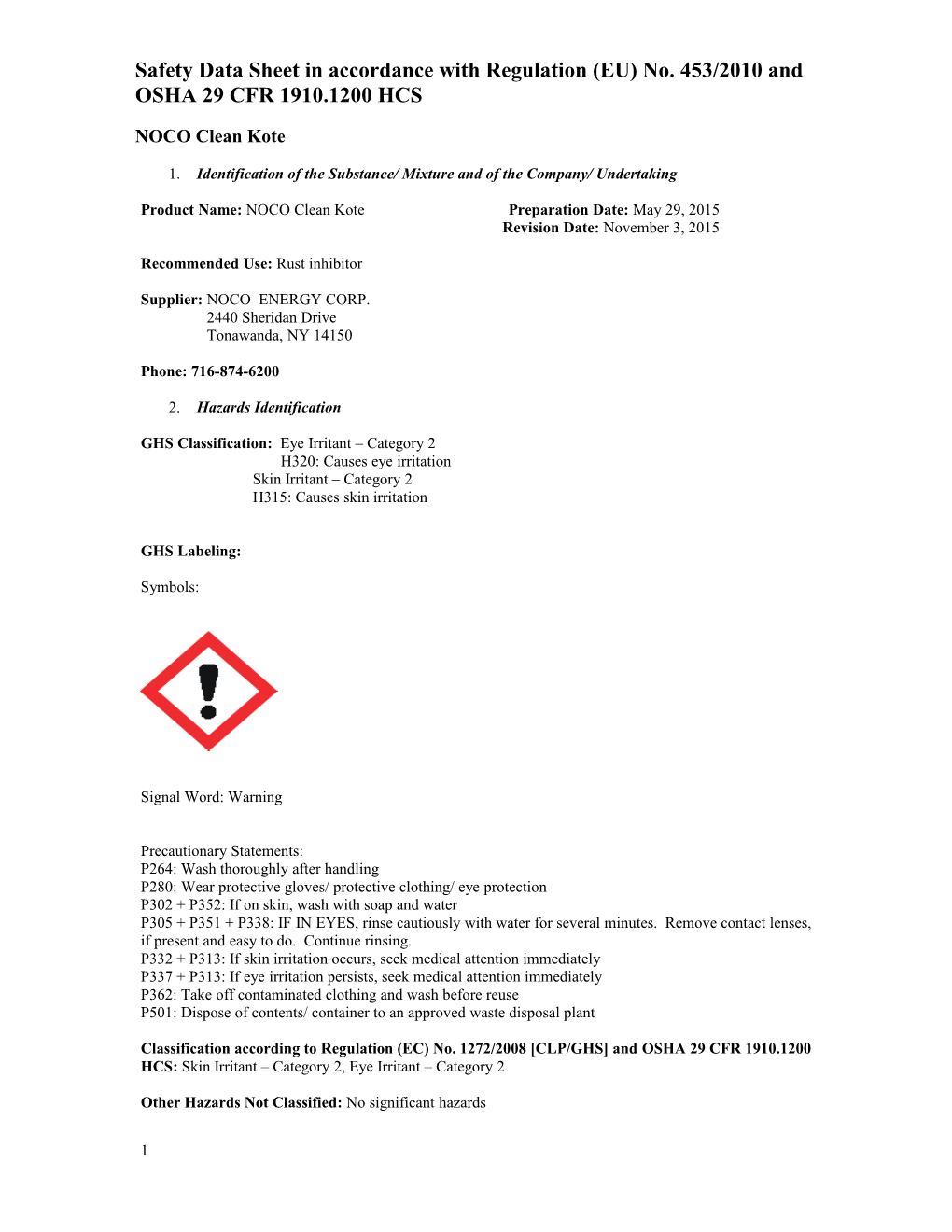 1. Identification of the Substance/ Mixture and of the Company/ Undertaking s4