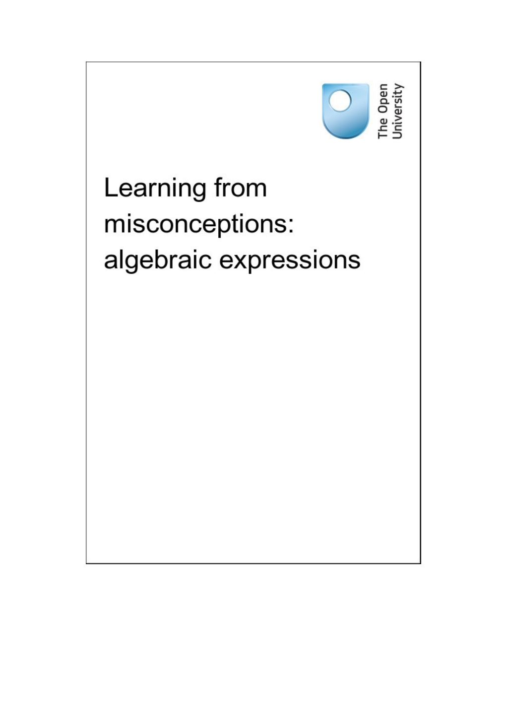 Learning from Misconceptions: Algebraic Expressions