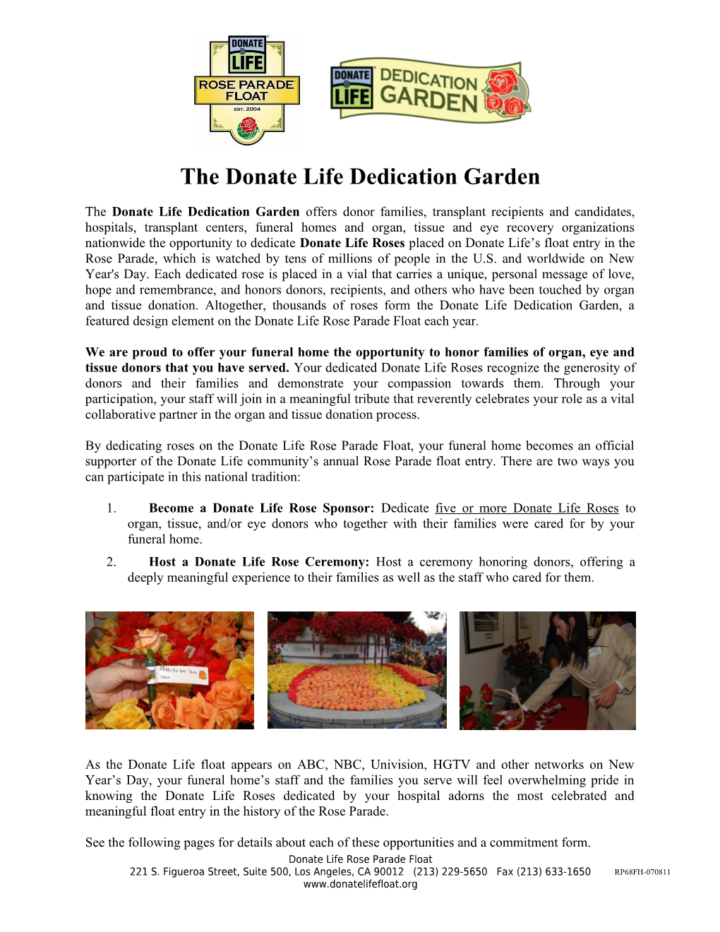 The Donate Life Dedication Garden