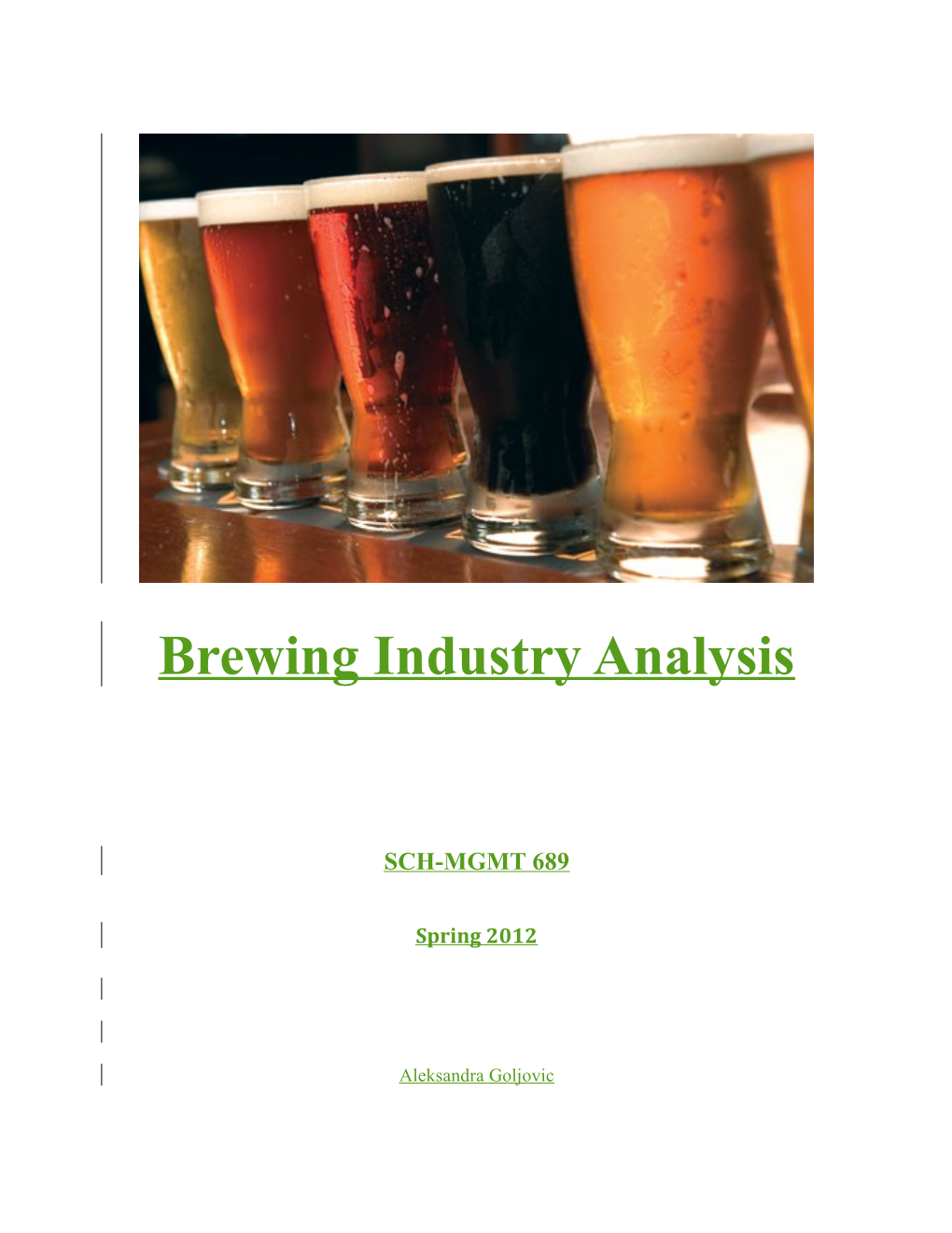 Brewing Industry Analysis