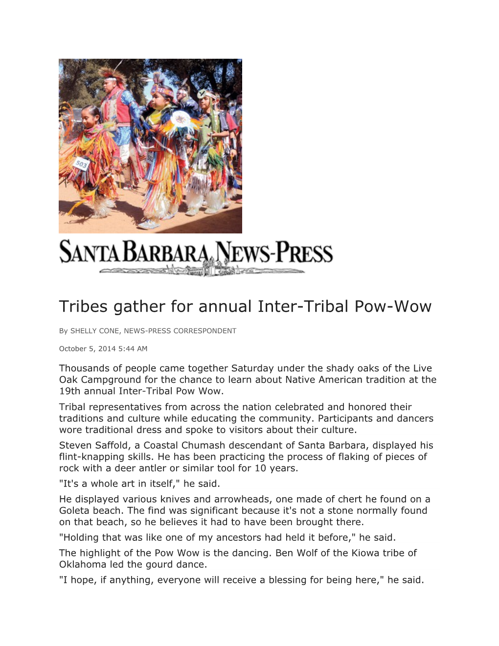 Tribes Gather for Annual Inter-Tribal Pow-Wow