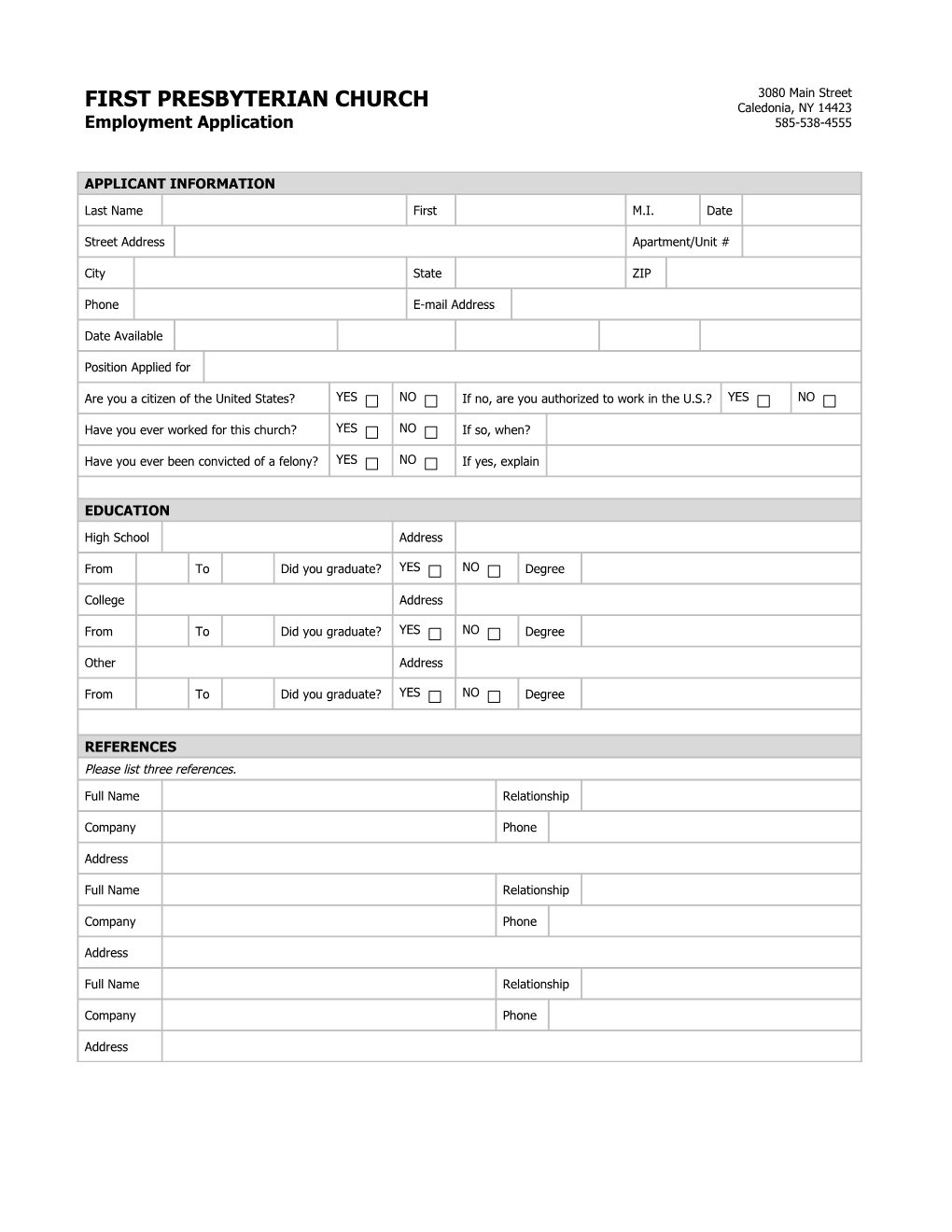 Employment Application (2-Pp.) s10