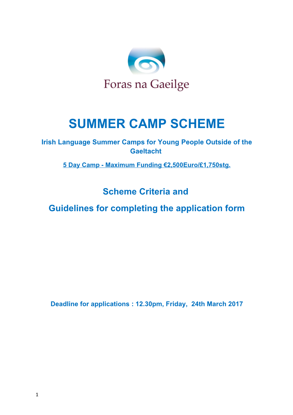 Irish Language Summer Camps for Young People Outside of the Gaeltacht