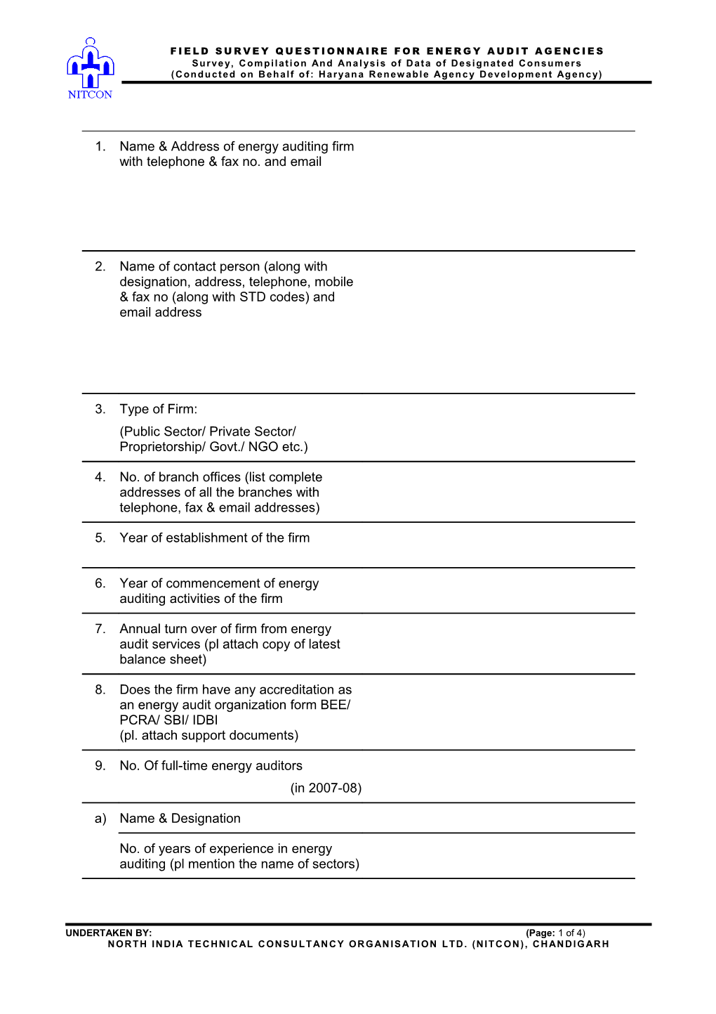 Temporary Accredited Energy Auditors - Information on Institutional and Energy Auditing