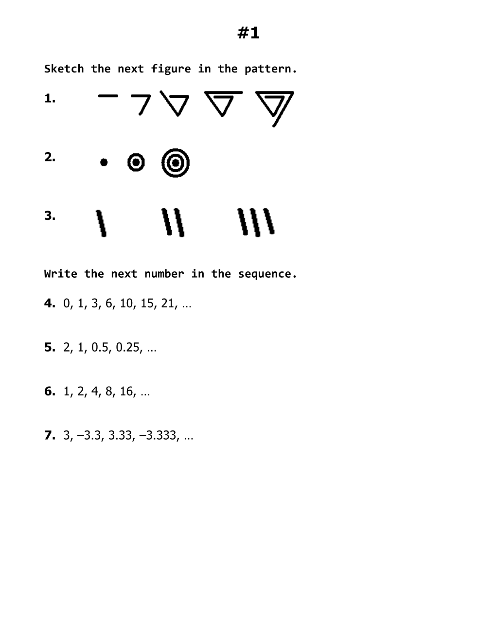 Sketch the Next Figure in the Pattern