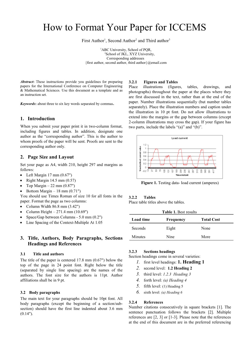 How to Format Your Paper Foriccems