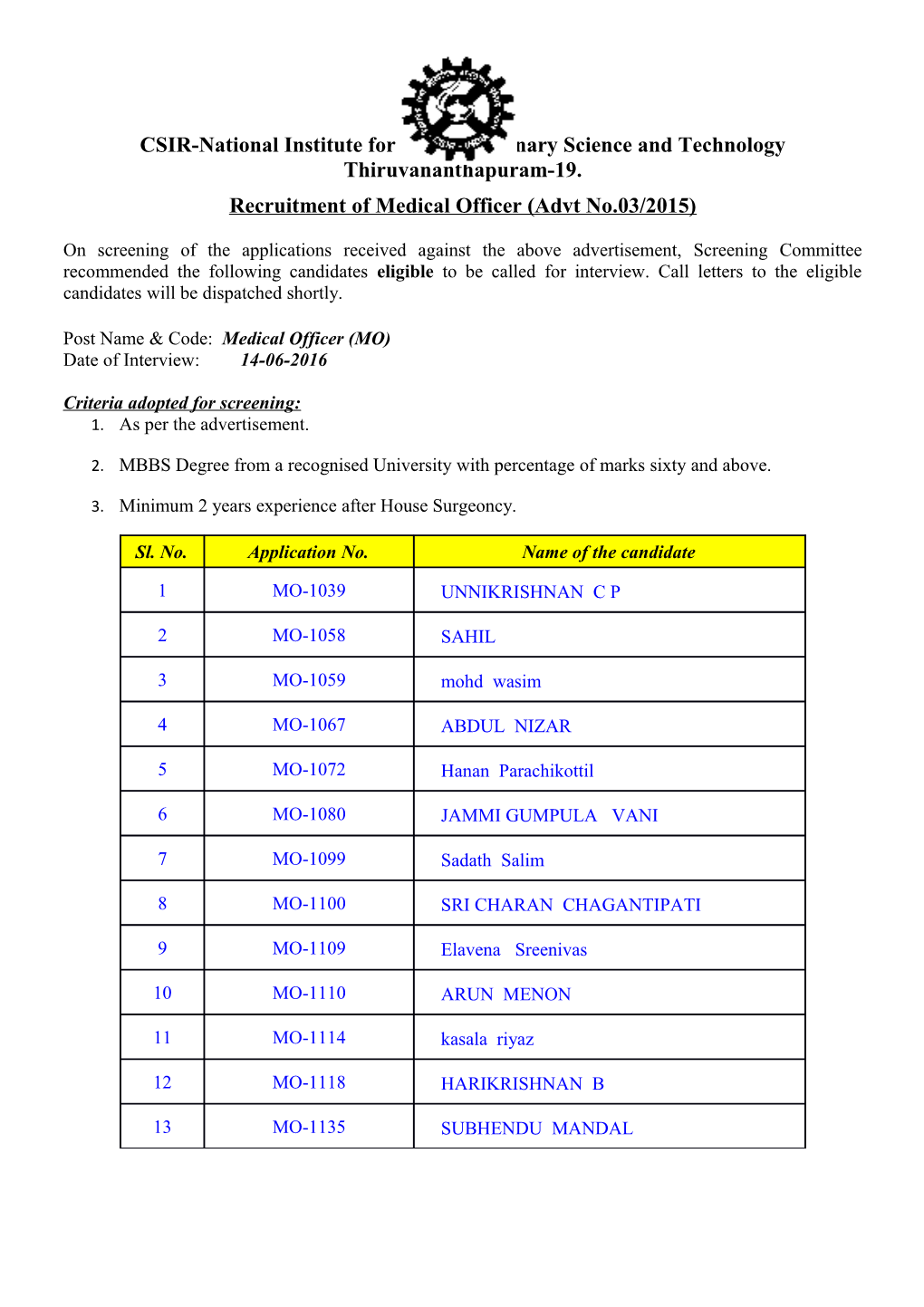 CSIR-National Institute for Interdisciplinary Science and Technology