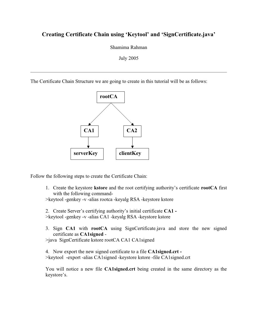 Creating Certificate Chain Using Keytool and Signcertificate - Docest