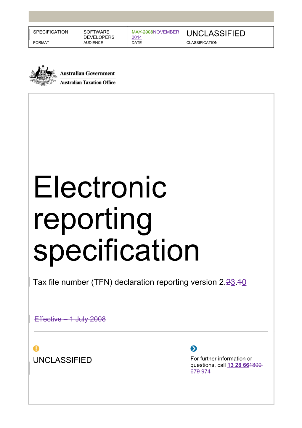 Electronic Reporting Specification - Tax File Number (Tfn) Declaration Reporting s1