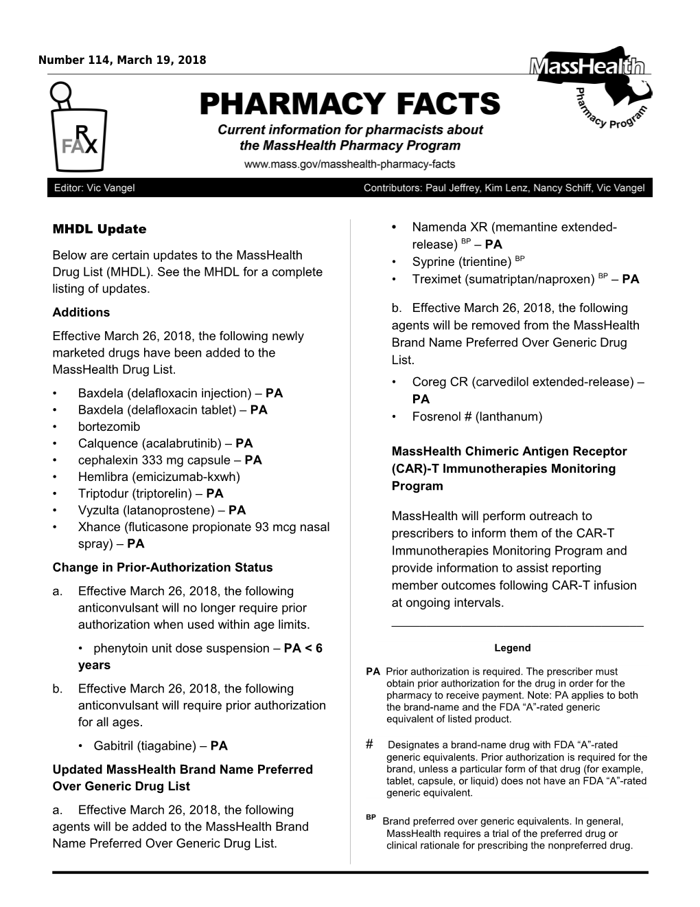 Pharmacy Facts, Number 114Page 1 of 2