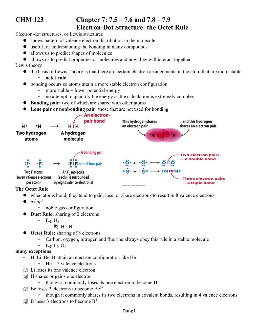 Electron-Dot Structure: the Octet Rule