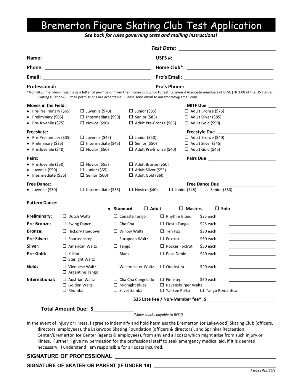 Lakewood Winter Club Test Application