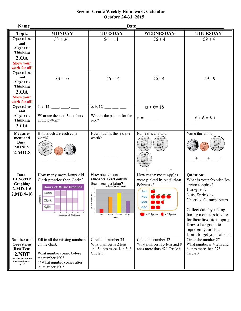 Weekly Homework Sheet s10