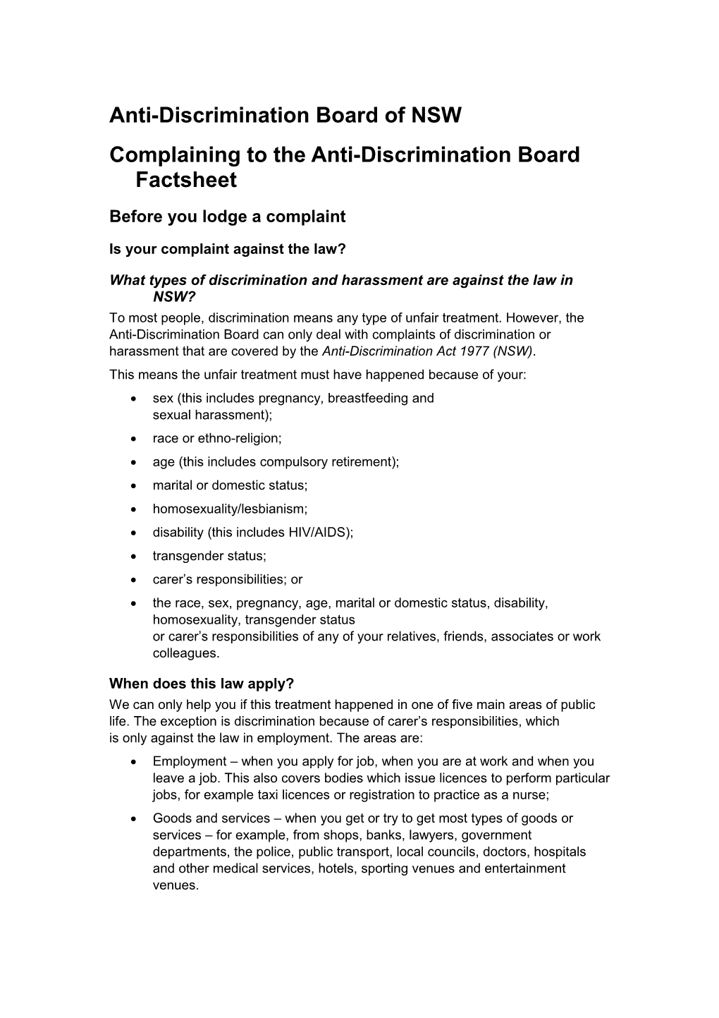 Anti-Discrimination Board of NSW