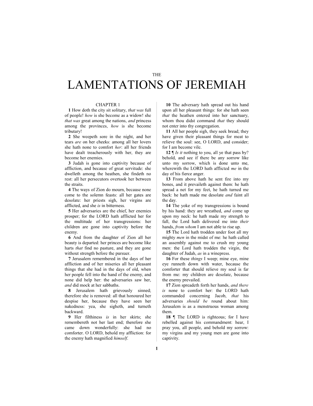 Lamentations of Jeremiah