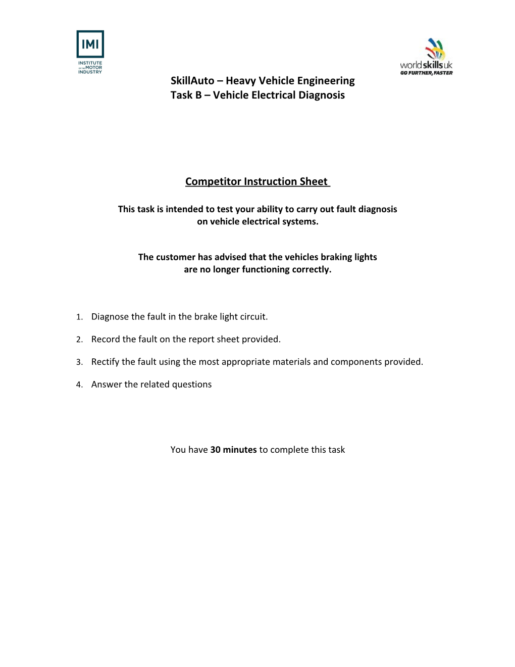 Task B Vehicle Electrical Diagnosis