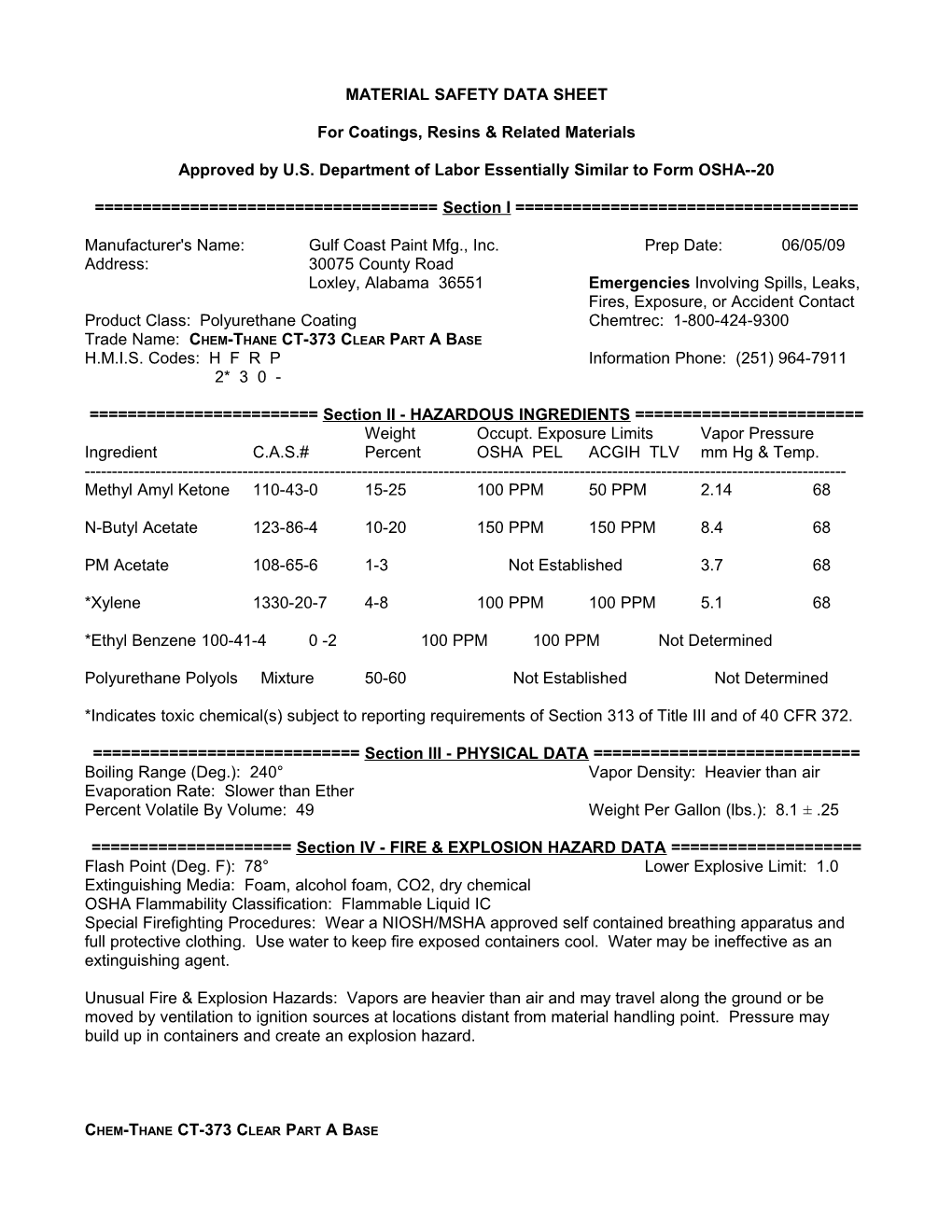 Material Safety Data Sheet s40