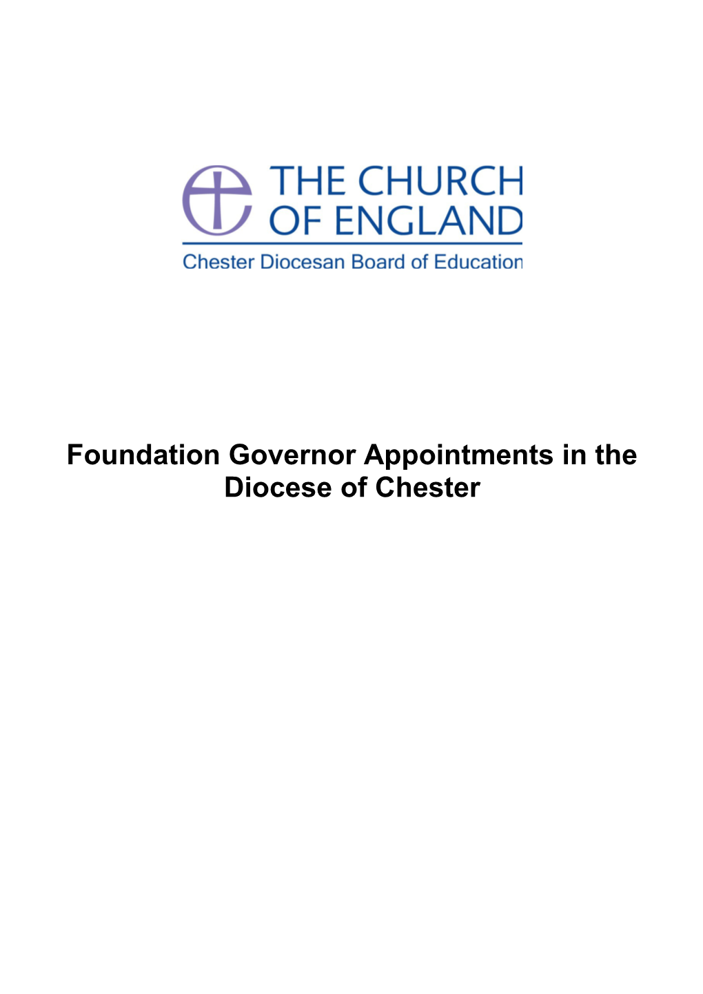 Foundation Governor Appointments in the Diocese of Chester