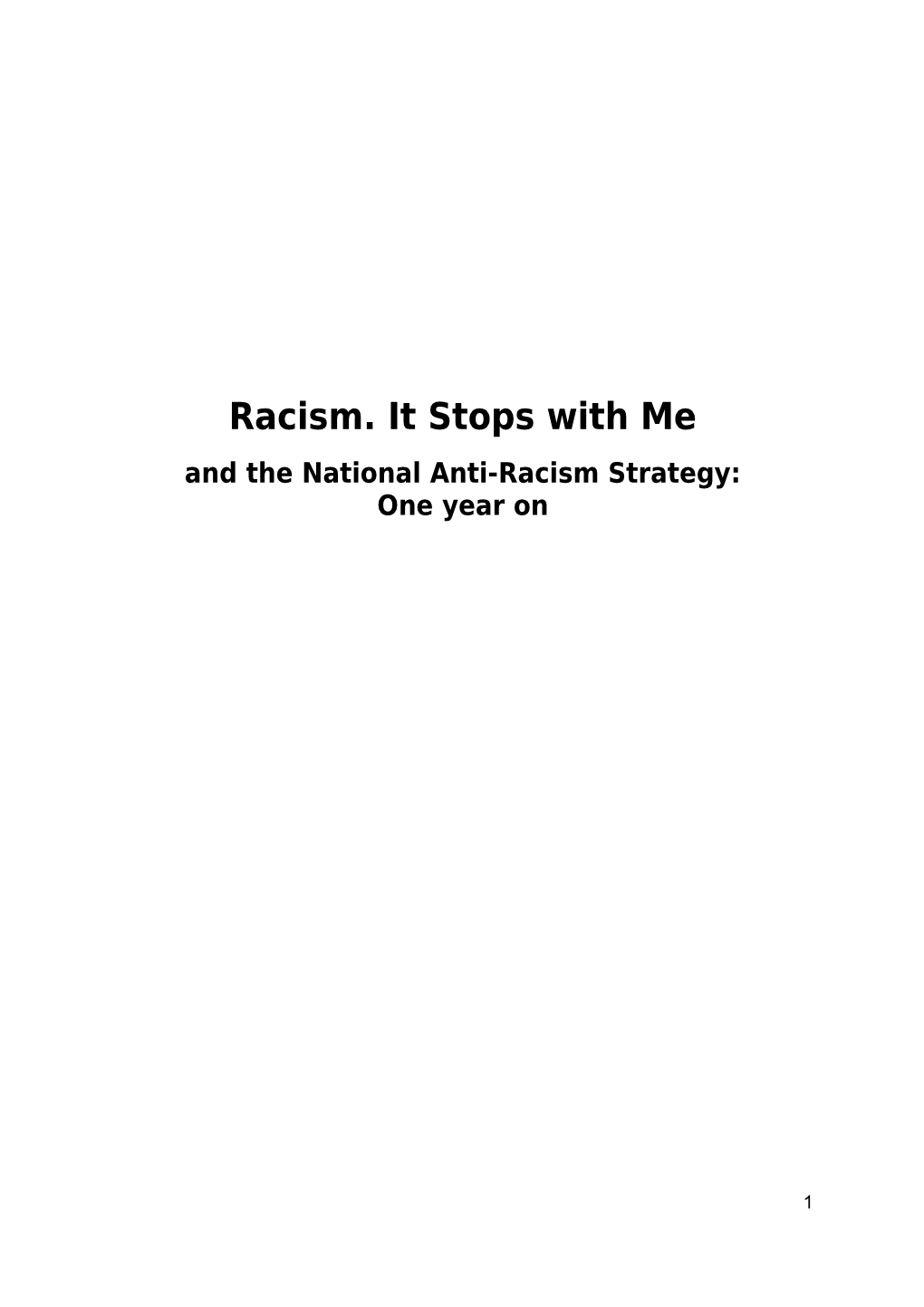 Racism. It Stops with Me