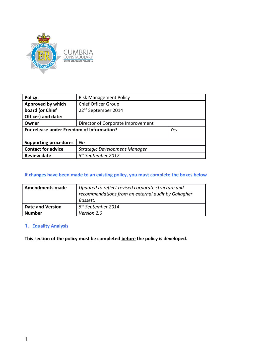 Risk Management Policy V 2.0