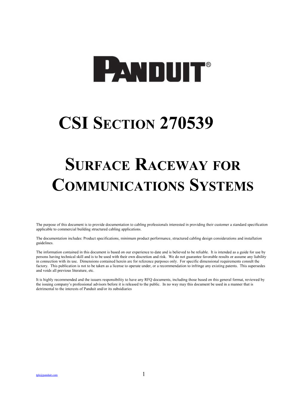 Boilerplate Raceway Specification - 27 05 39