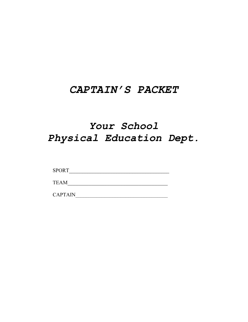 Captain S Packet