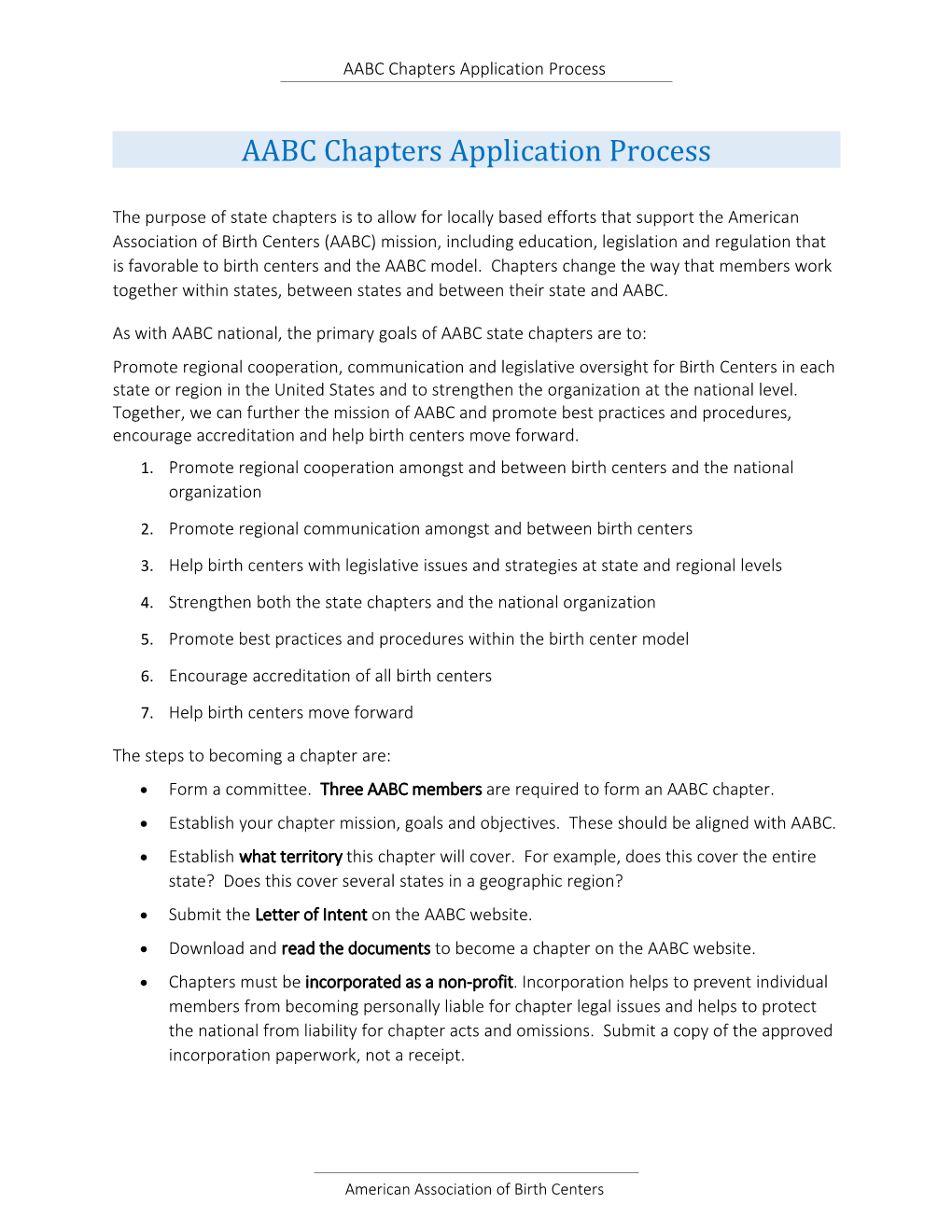 AABC Chapters Application Process