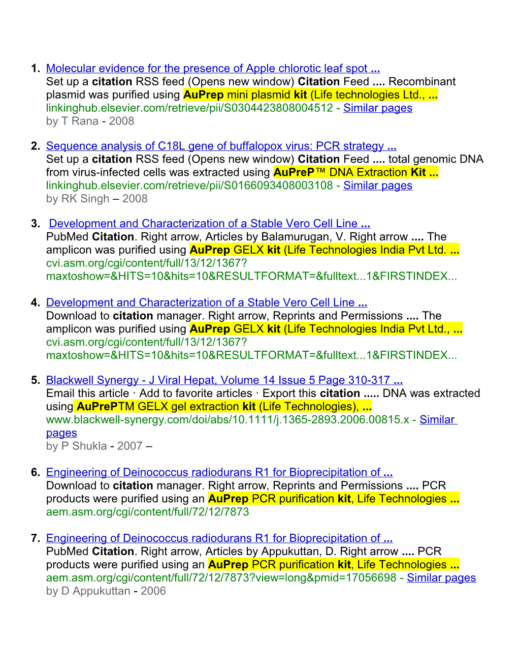 Molecular Evidence for the Presence of Apple Chlorotic Leaf Spot