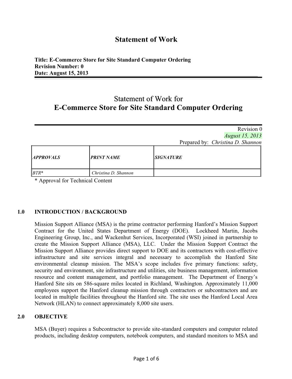 Title: E-Commerce Store for Site Standard Computer Ordering