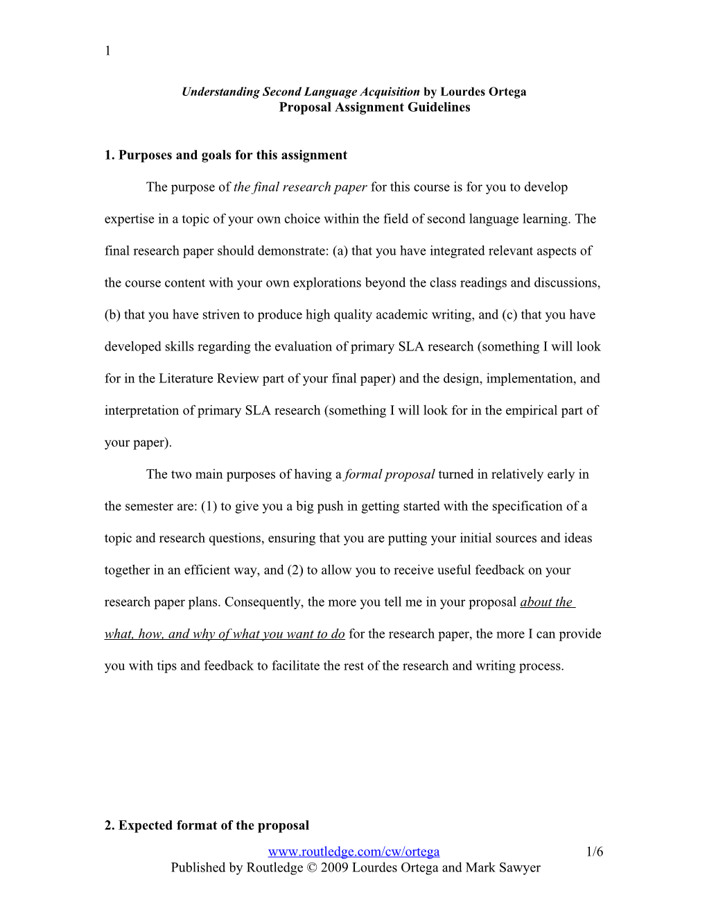 Proposal Assignment: Guidelines