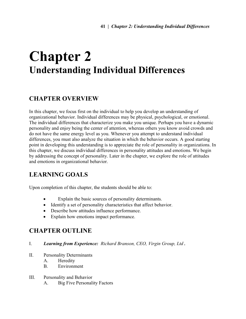 Chapter 2: Understanding Individual Differences