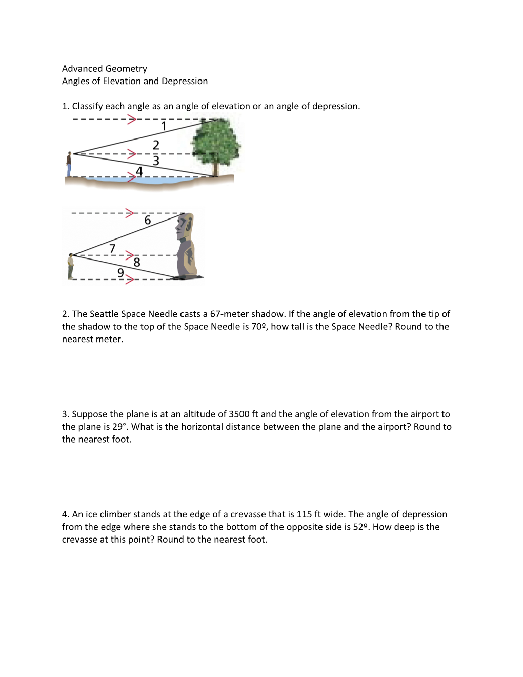 Angles of Elevation and Depression