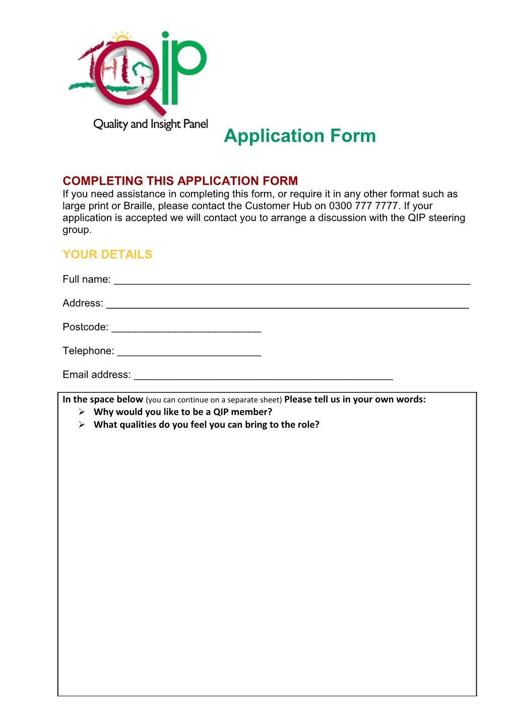 Completing This Application Form