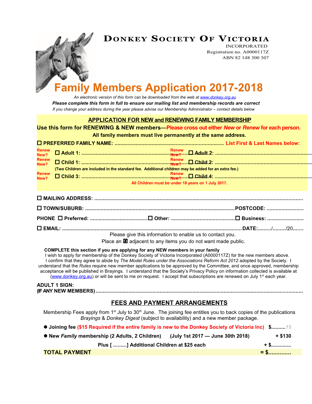 New Member Application