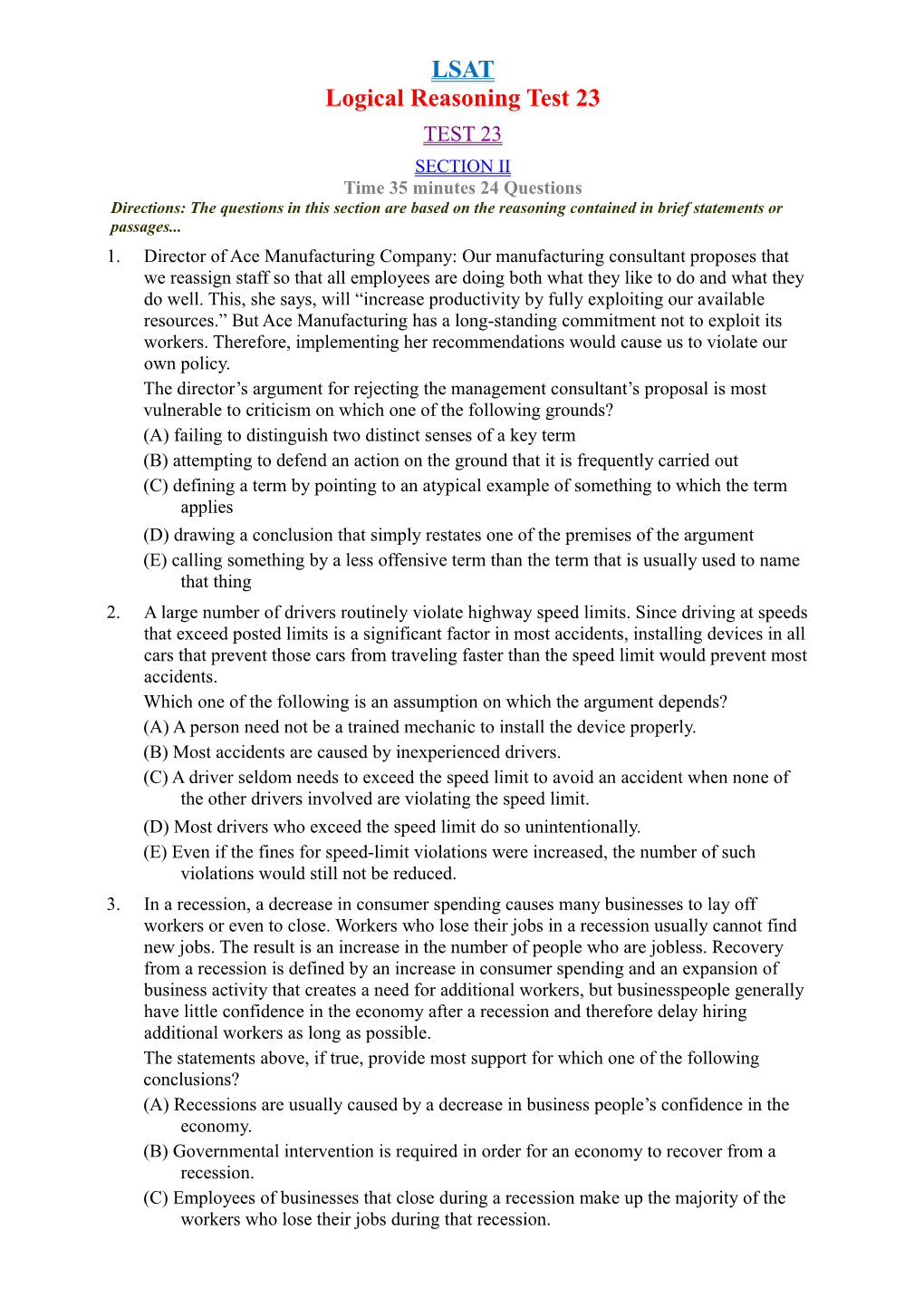 Logical Reasoning Test 23