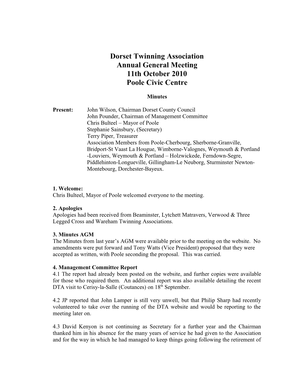 Dorset Twinning Association
