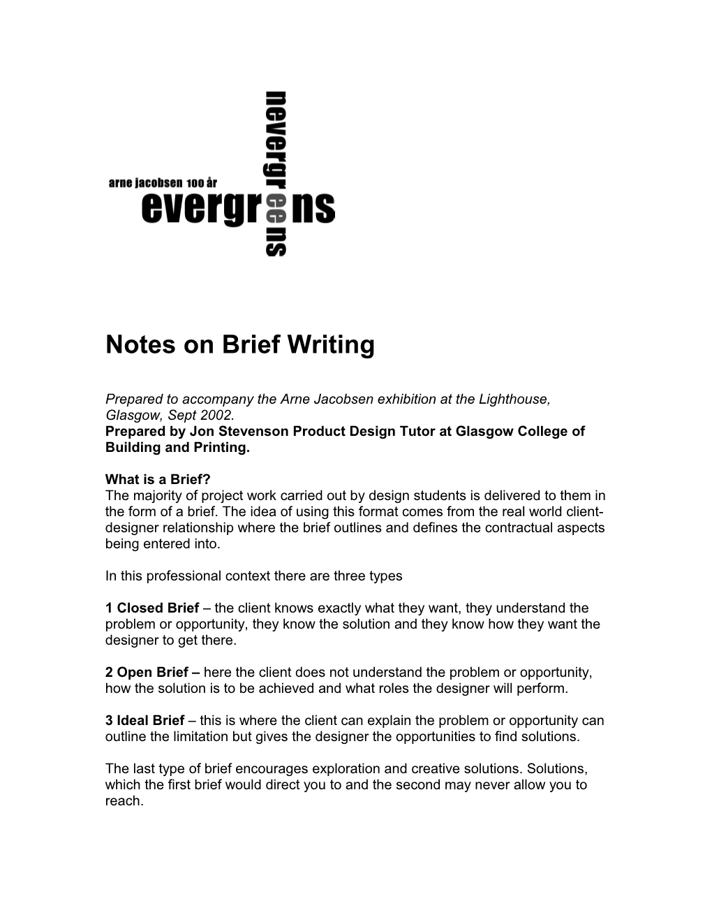 Notes on Brief Writing