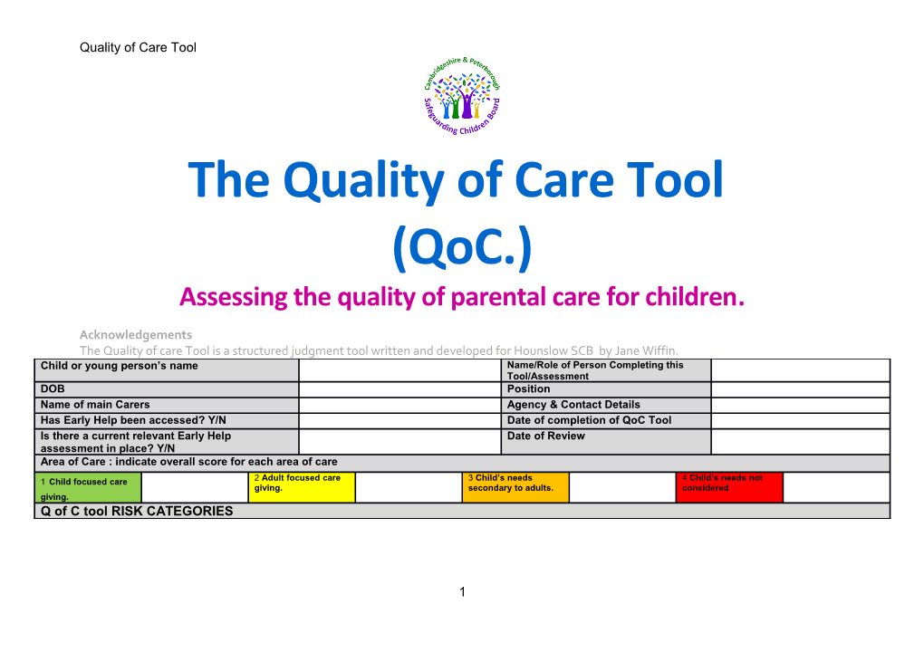 Assessing the Quality of Parental Care for Children