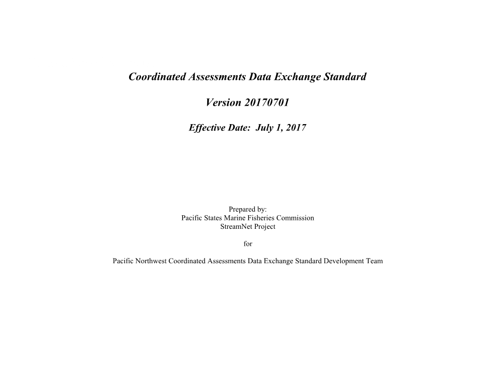Coordinated Assessments Data Exchange Standard